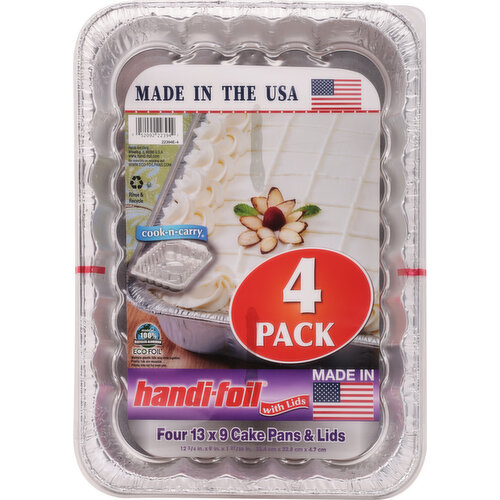 Handi-Foil Eco-Foil Cook-N-Carry 13 x 9 in. Cake Pans & Lids