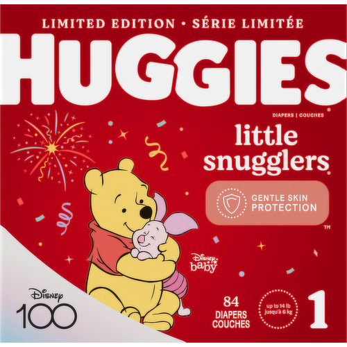 Huggies Little Snugglers Diapers, Disney Baby, 1 (up to 14 lb) - 84 diapers