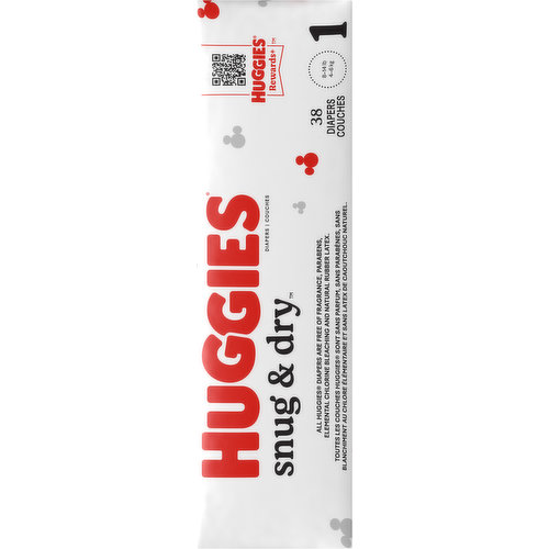 Huggies Snug & Dry Diapers, Disney Baby, 1 (8-14 lb) - 38 diapers