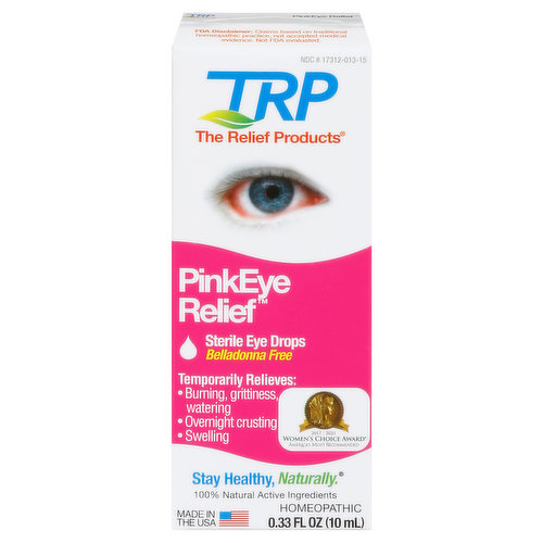 Trp Pink Eye Relief Eye Drops, Sterile