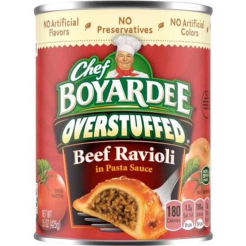 Chef Boyardee Overstuffed Beef Ravioli in Pasta Sauce