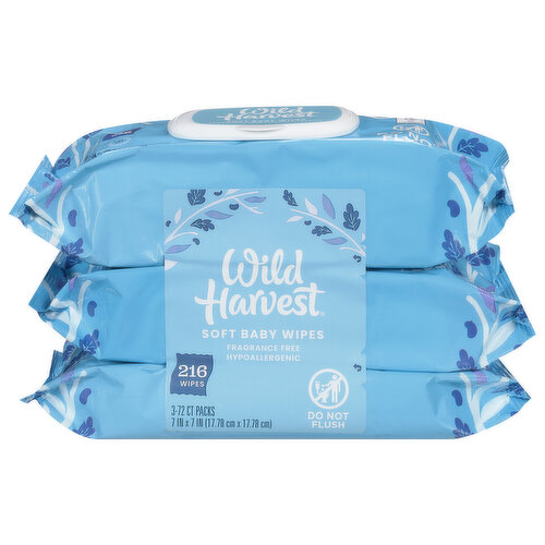 Wild Harvest Baby Wipes, Soft