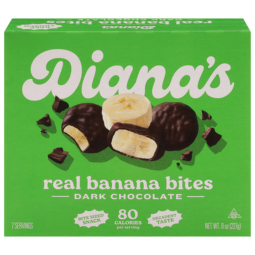 Diana's Bananas Gluten Free Dark Chocolate Frozen Fresh Fruit Bananas Bites