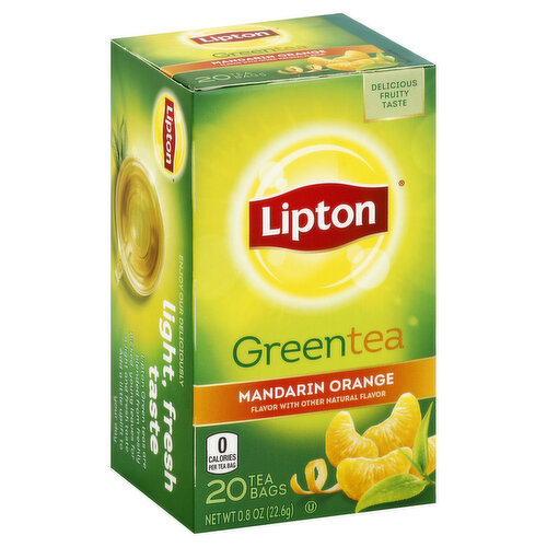Lipton Green Tea, Mandarin Orange, Bags