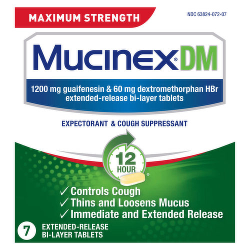 Mucinex DM Expectorant & Cough Suppressant, Maximum Strength, Tablets