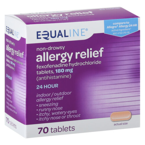 Equaline Allergy Relief, Non-Drowsy, 180 mg, Tablets