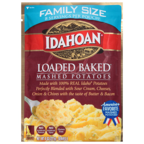 Idahoan Mashed Potatoes, Loaded Baked, Family Size