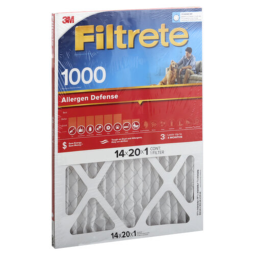 Filtrete Air Filter, 1000 Allergen Defense, 14x20x1 Inches