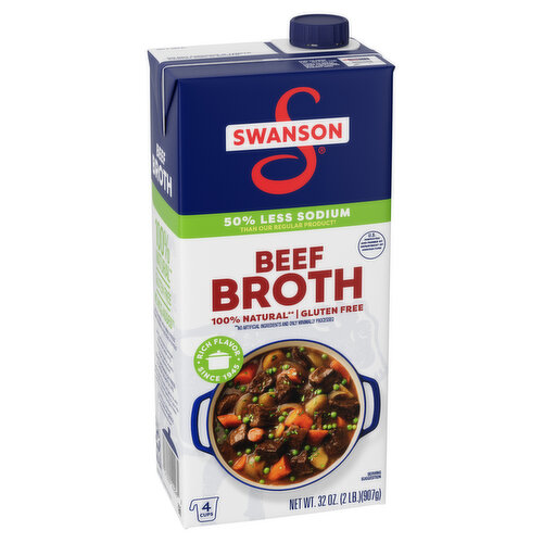 Swanson® 100% Natural, Lower Sodium Beef Broth