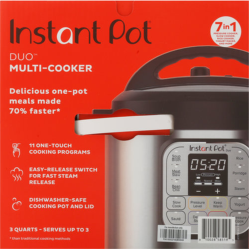 Instant Pot Duo 7-in-1 Electric Pressure Cooker 3 Qt V5 Stainless
