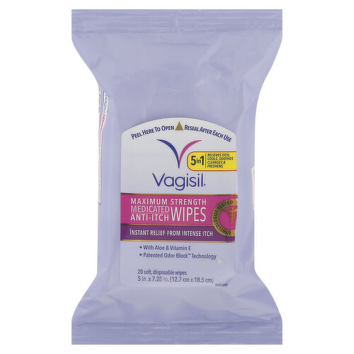 Vagisil Anti-Itch Wipes, Medicated, Maximum Strength