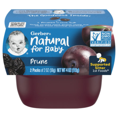Gerber Natural for Baby Prune, Supported Sitter 1st Foods