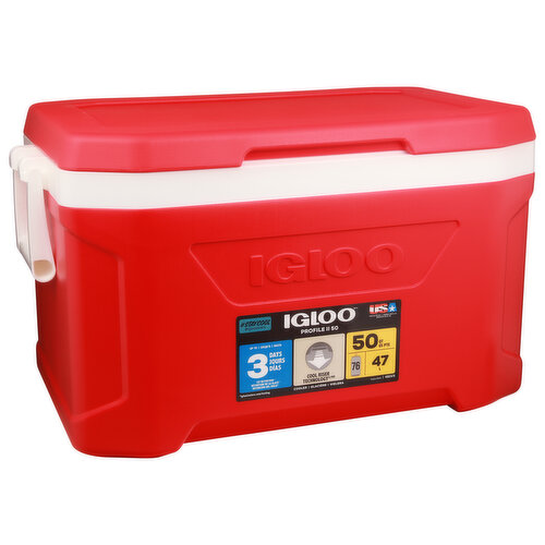 Igloo Profile II Cooler, Red, 50 Quart