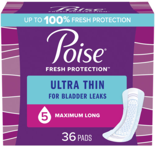 Poise Pads, Ultra Thin, Maximum Long