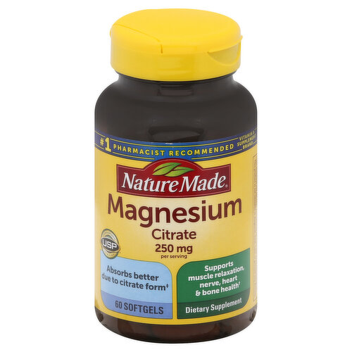 Nature Made Magnesium Citrate, 250 mg, Softgels