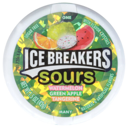 Ice Breakers Sours Mints, Sugar Free, Watermelon/Green Apple/Tangerine