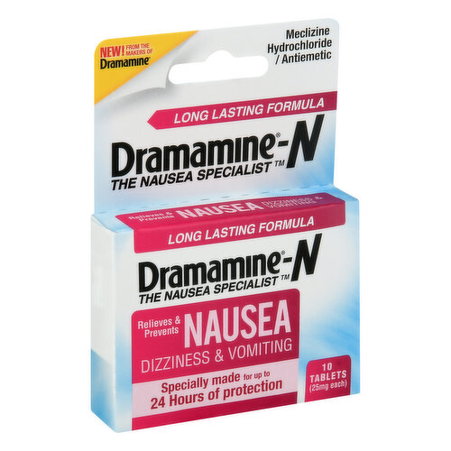 Dramamine N Nausea, 25 mg, Long Lasting Formula, Tablets