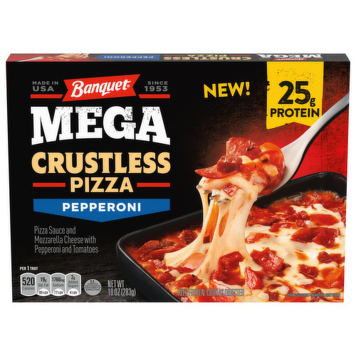 Banquet Pizza, Crustless, Mega, Pepperoni