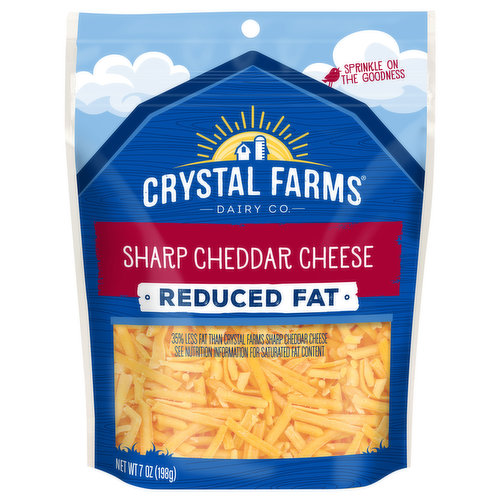 Crystal Farms cheese, Sharp Cheddar, Reduced Fat