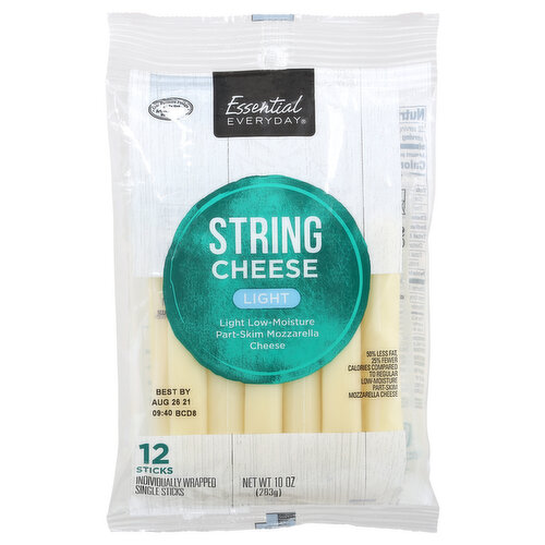 Essential Everyday String Cheese, Part-Skim, Mozzarella, Low-Moisture, Light