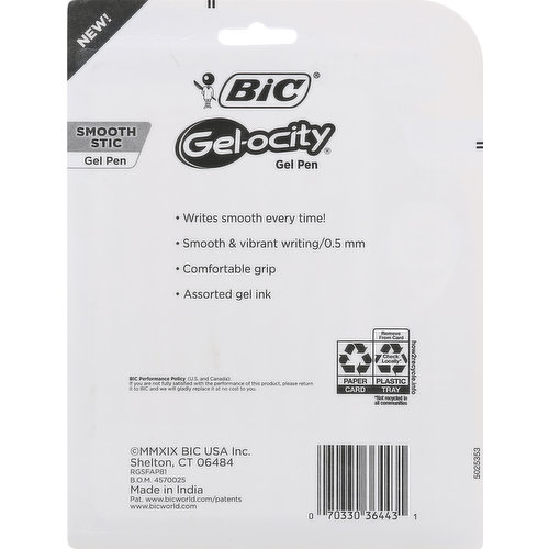 BIC Gel-ocity Smooth Gel Pen, Fine Point 0.5mm, India