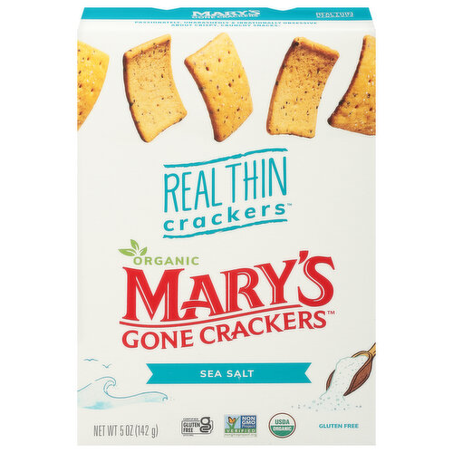 Mary's Gone Crackers Crackers, Real Thin, Sea Salt