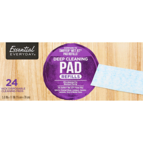 Essential Everyday Cleaning Pads, Thick Disposable, Refills, Deep Cleaning