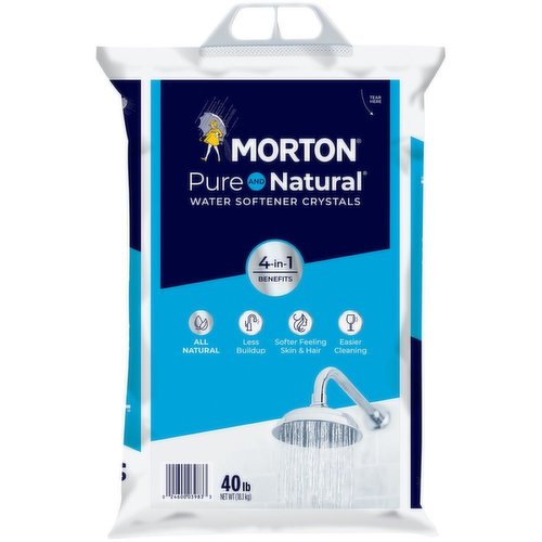 Morton Morton® Pure and Natural® Water Softener Salt is made from all natural, high purity salt crystals for soft water.