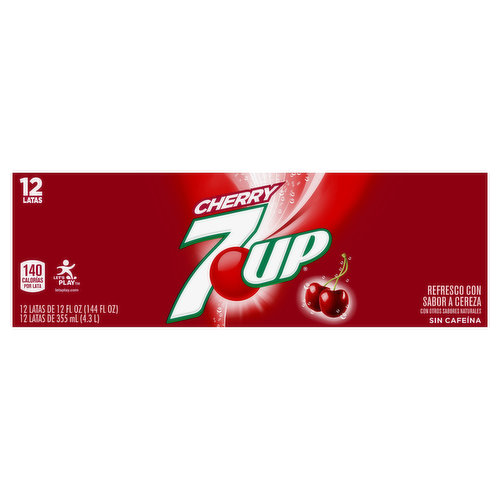 7-UP Soda, Caffeine Free, Cherry Flavored, 12 Pack