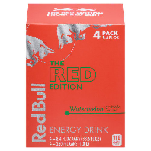 Red Bull The Red Edition Energy Drink, Watermelon, 4 Pack