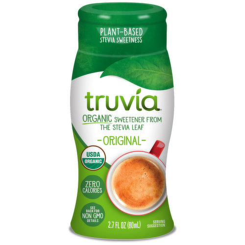 Truvia Organic Zero-Calorie Liquid Stevia Sweetener, 2.7 oz fluid ounce bottle, Original flavor