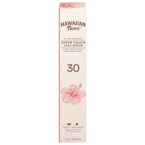 Hawaiian Tropic Sunscreen, Oil Free, Sheer Touch Face Serum, Broad Spectrum SPF 30