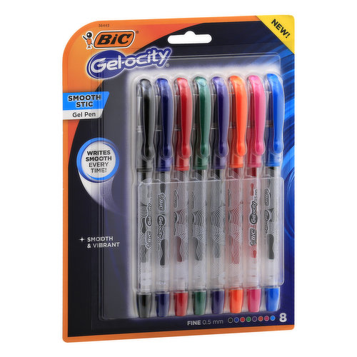 BIC Gelocity Smooth Gel Pens, Fine Point (0.5mm), Black, For a