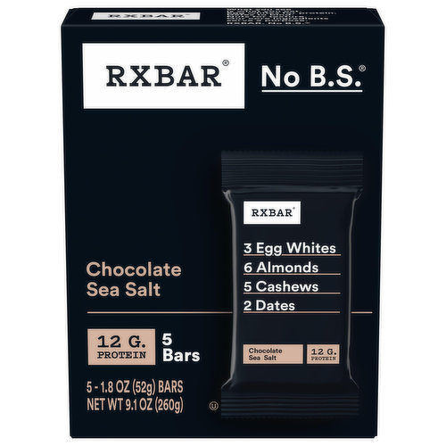 Rxbar Protein Bars, Chocolate Sea Salt