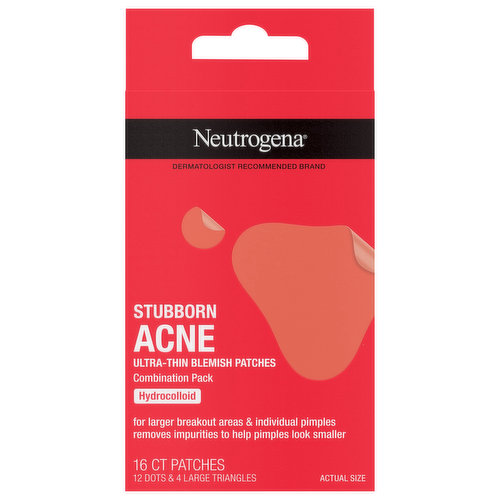 Neutrogena Blemish Patches, Ultra-Thin, Stubborn Acne, Hydrocolloid, Combination Pack