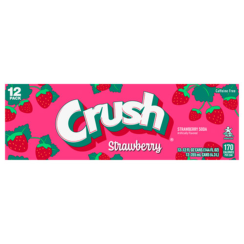 Crush Soda, Strawberry, 12 Pack