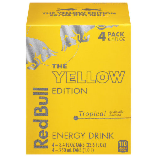 Red Bull The Yellow Edition Energy Drink, Tropical, 4 Pack