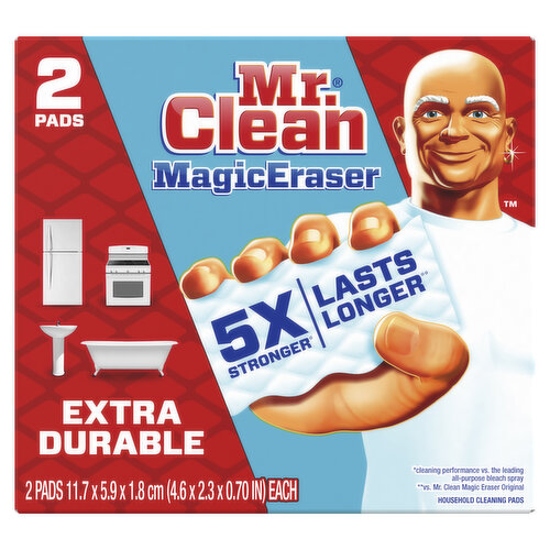 Mr. Clean Magic Eraser Mr. Clean Magic Eraser Extra Durable Scrubber, Cleaning Pad, 2 ct