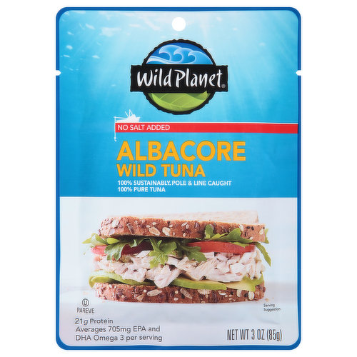 Wild Planet Wild Tuna, Albacore, No Salt Added