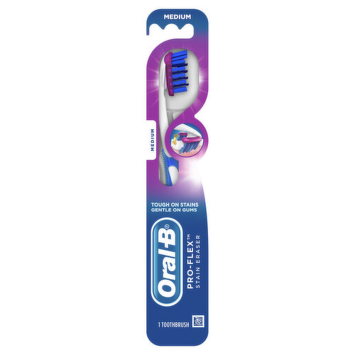 Oral-B Luxe 3D White Pro-Flex Stain Eraser Toothbrush, Medium, 1 Count