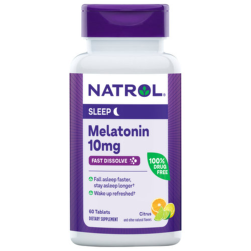 Natrol Sleep, Melatonin, 10 mg, Fast Dissolve, Citrus, Tablets