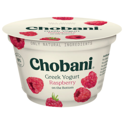 Chobani Yogurt, Greek, Raspberry on the Bottom