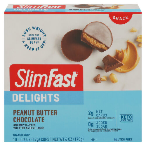 SlimFast Snack Cup, Peanut Butter Chocolate, Delights