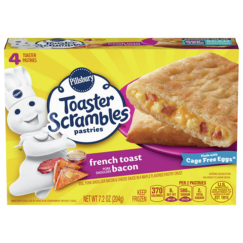 Pillsbury Toaster Scrambles Toaster Pastries, Bacon, French Toast