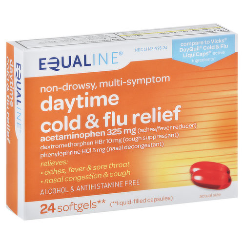 Equaline Cold & Flu Relief, Daytime, Softgels