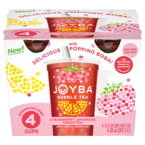 Joyba Bubble Tea, Strawberry Lemonade Green Tea
