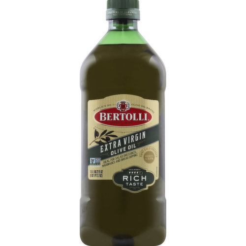 Non GMO Project verified. nongmoproject.org. World's no. 1 - olive oil brand. Ideal for salad dressings, marinades and bread dipping. First cold pressed. Acidity max 0.3%. Taste Intensity: 4; rich taste. bertolli.com. 1-800-908-9789 or visit bertolli.com. Country of Origin: Argentine; Italy; Portugal; Greece.