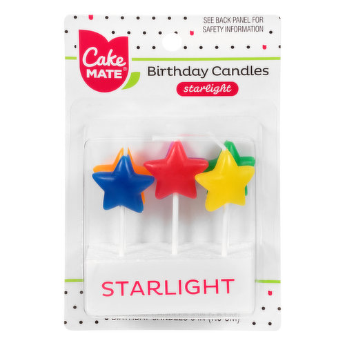 Cake Mate Birthday Candles, Starlight, 3 Inch