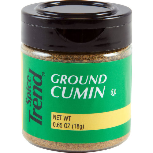 Rich and hearty Spice Trend® Ground Cumin is always ground from whole cumin seeds. It brings earthy warmth and subtle citrus flavor to chili, tacos, steak, lamb and shish kebabs. A global favorite in Mexican, Latin American, Indian and Middle Eastern kitchens, cumin imparts a distinctive earthy aroma and taste. It is an essential spice in Mexican and Tex-Mex dishes like tacos, chili, salsa and tamales and is a main ingredient in chili powder. It’s a must for Middle Eastern hummus, couscous, stews and lamb dishes. In India, cooks add it to garam masala and curry spice blends. Cumin adds toasty warmth to lentil soup, bean dips and roasted vegetables and is delicious in marinades and spice rubs for meat and poultry.