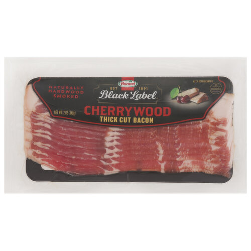 Hormel Black Label Bacon, Thick Cut, Cherrywood